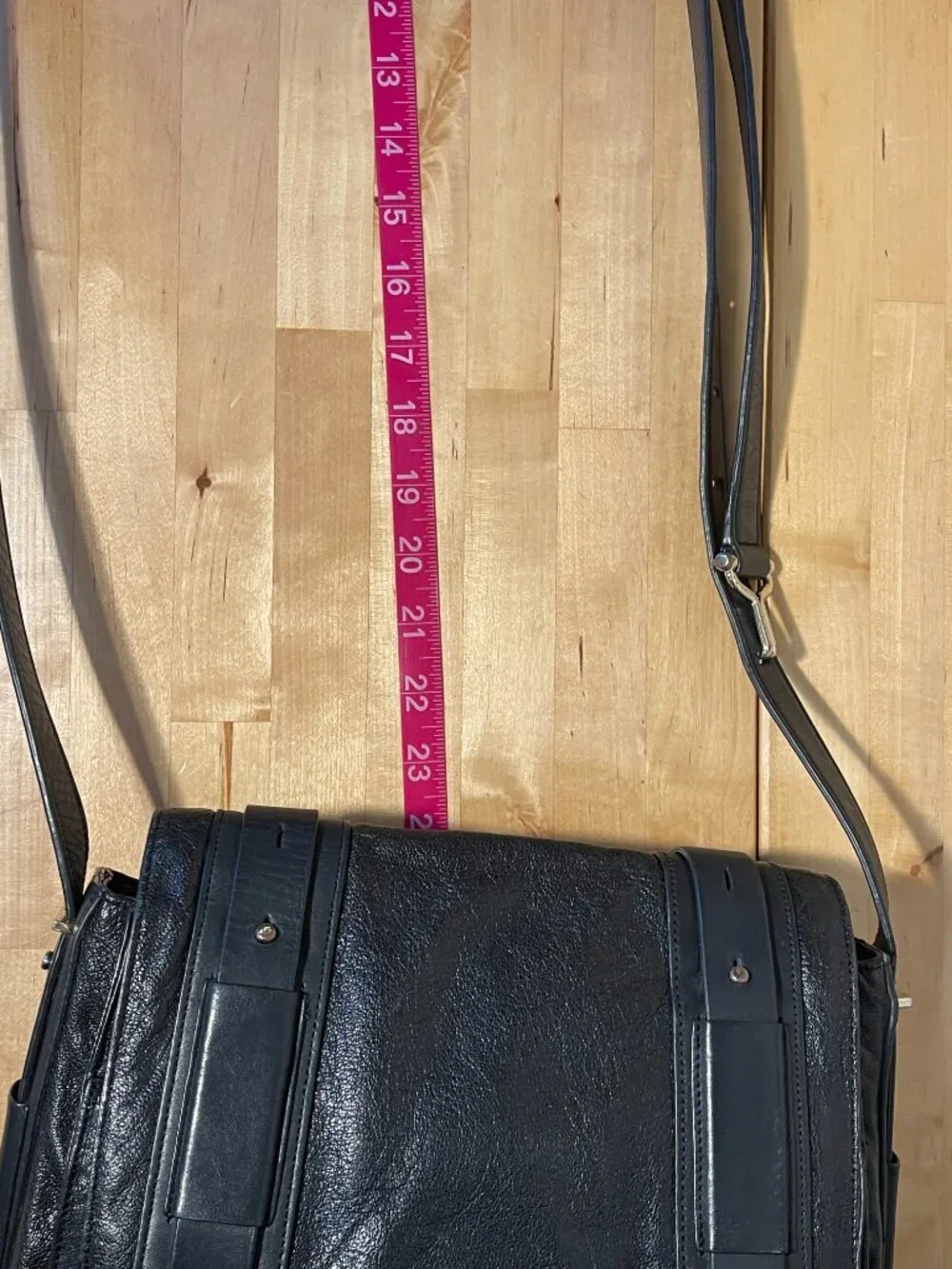 Cole Haan Black Leather Messenger Bag Professional Laptop Work Crossbody